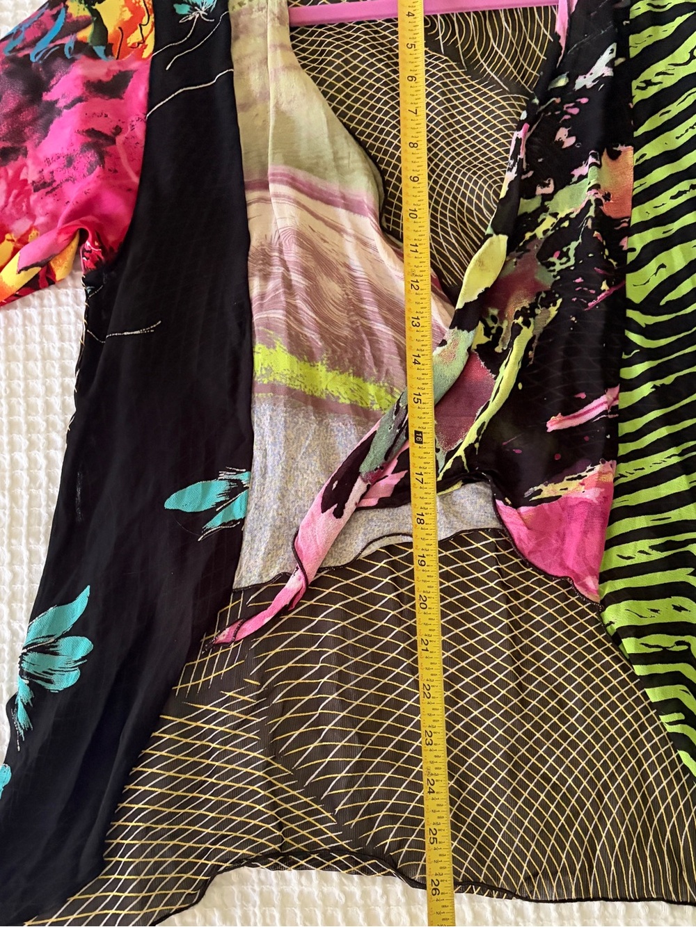 Multi-Color Abstract Print Open Front Tunic Top - Picture 8 of 8